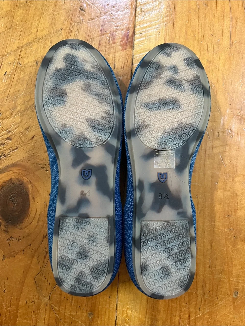 New Rothy's Sea Blue Knit Round-Toe Flats